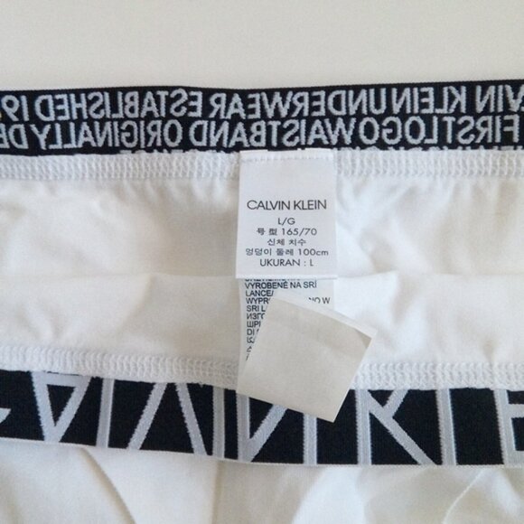 Calvin Klein White Bikini Panties With Wide Grey Black Waist Band Women Size L/G - Picture 5 of 9